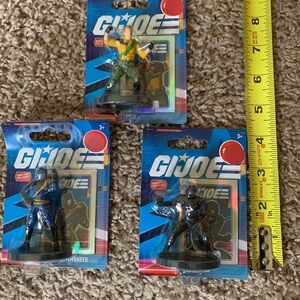 3 GIJOE Mini Figures cake topper Duke Cobra Commander Snake Eyes